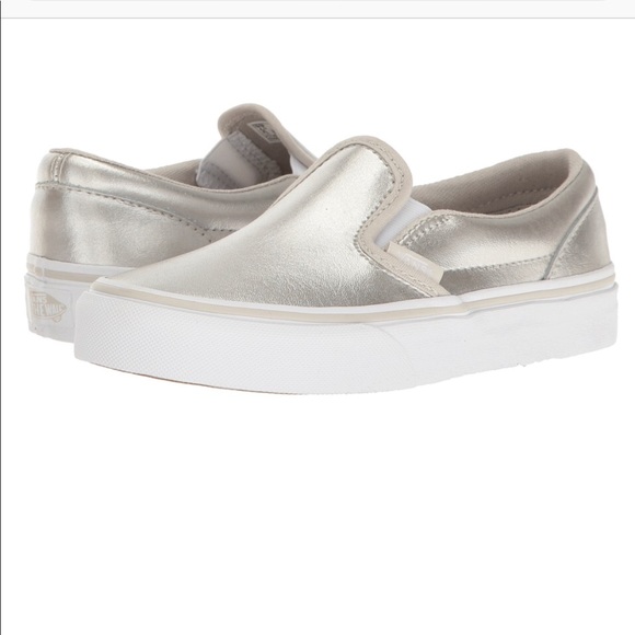 girls white vans slip ons